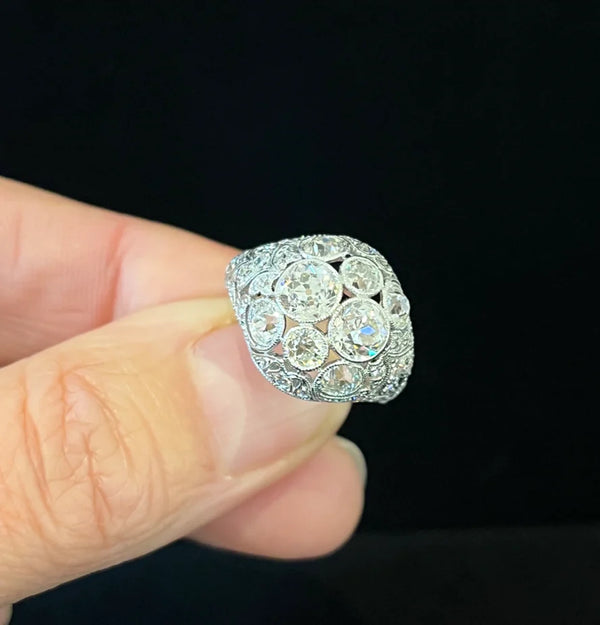 art-deco-platinum-3-59ct-diamond-cluster-ring