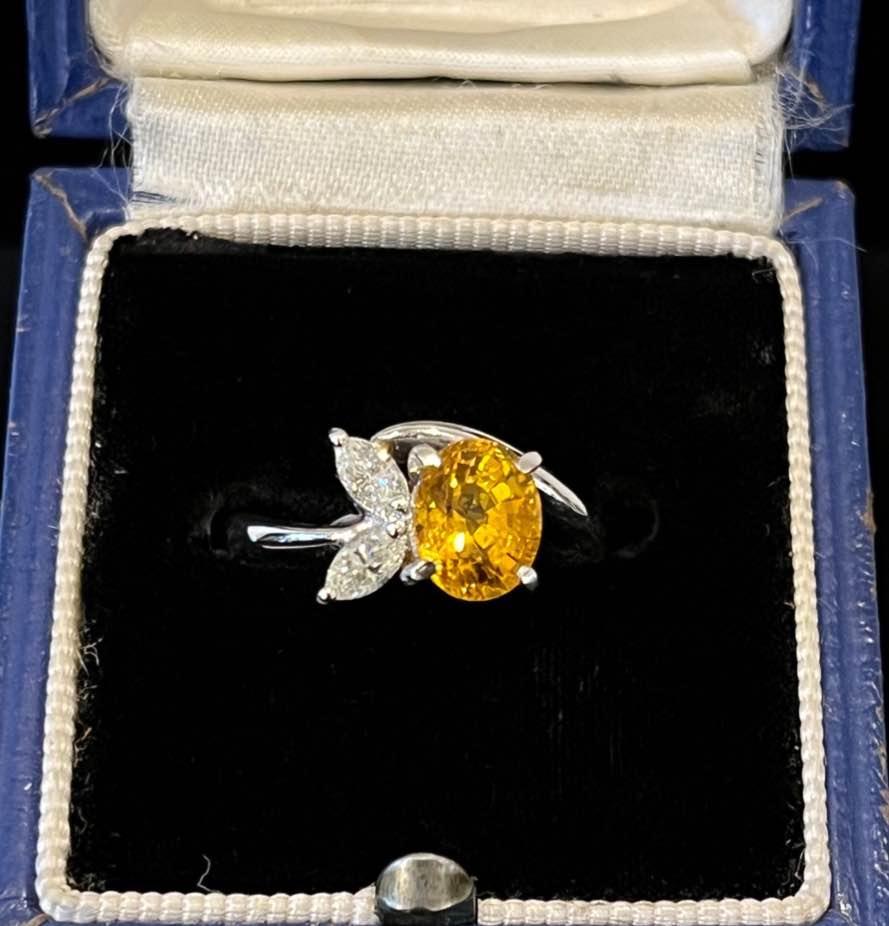 1.75ct Yellow Sapphire and Diamond Ring - Irene Byrne & Co