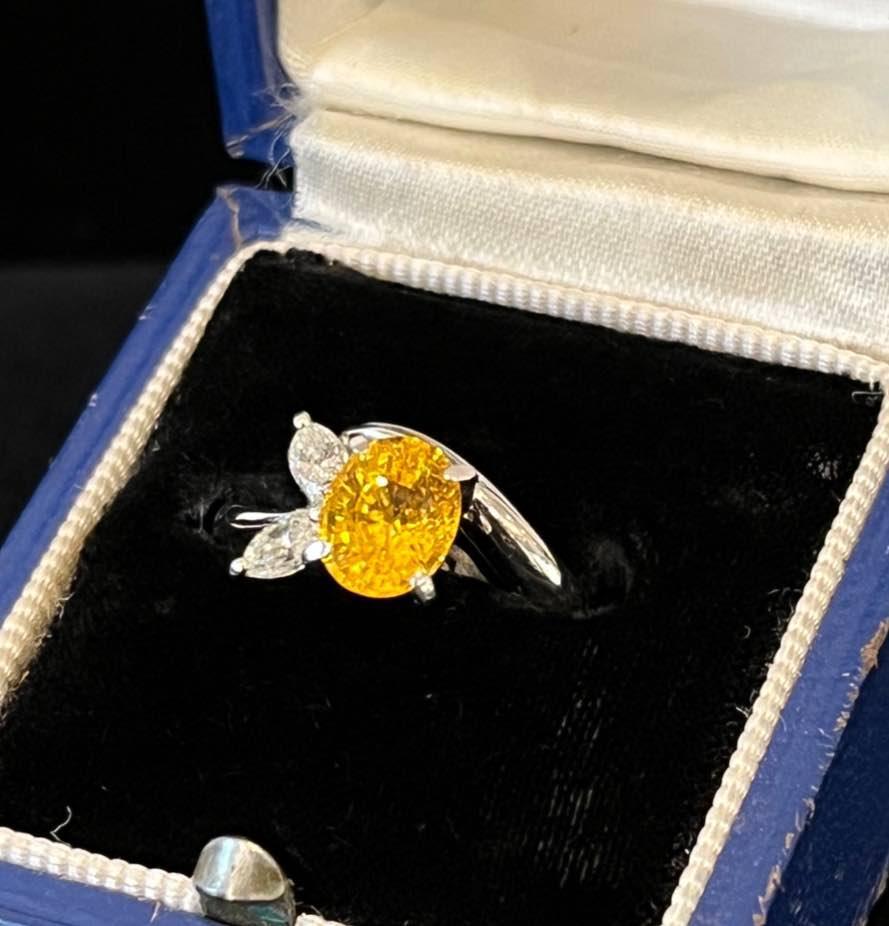 1.75ct Yellow Sapphire and Diamond Ring - Irene Byrne & Co