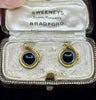 Side profile of Antique 18ct gold snake earrings revealing the circular snake border and secure stud conversion.