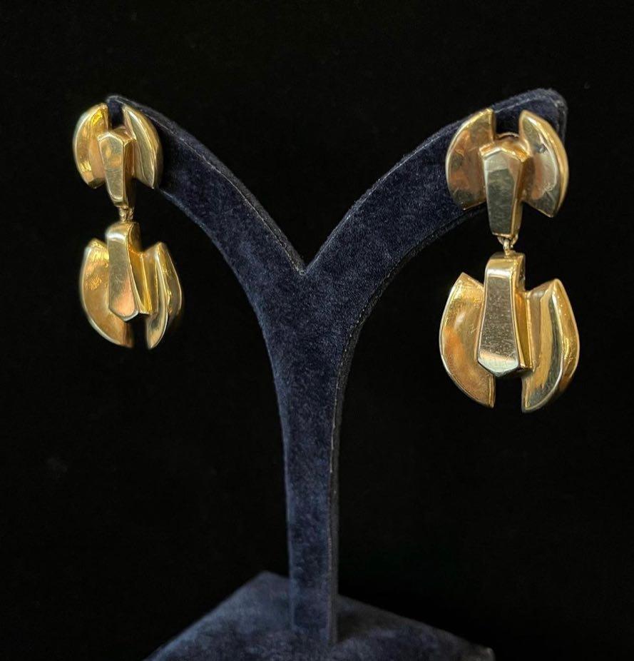 Antique_Cropp_Farr_Geometric_Yellow_Gold_Earrings