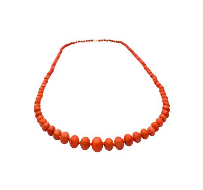 1930s coral bead necklace