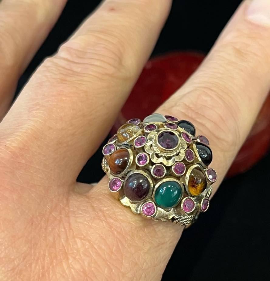 1950s_Princess_Gemstone_Cluster_Ring