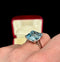 1950s elegant aquamarine in profile view on finger