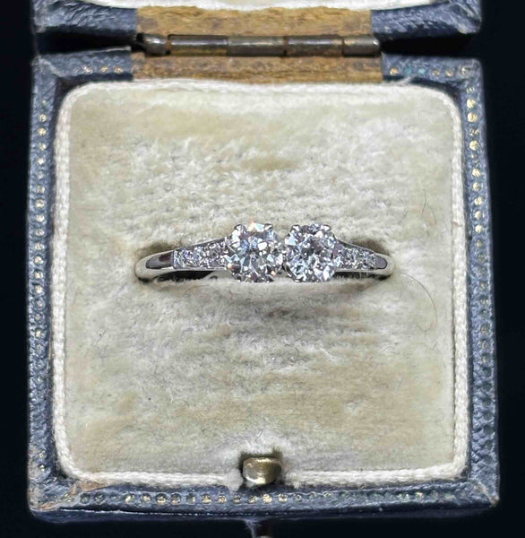 Australian 1920s Hardy Brothers diamond ring in platinum and 18ct white gold