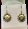 Victorian 15ct gold starburst earrings, front view