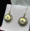 Victorian 15ct gold starburst earrings, angled detail view