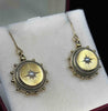 Close-up detail of Victorian 15ct gold starburst earrings