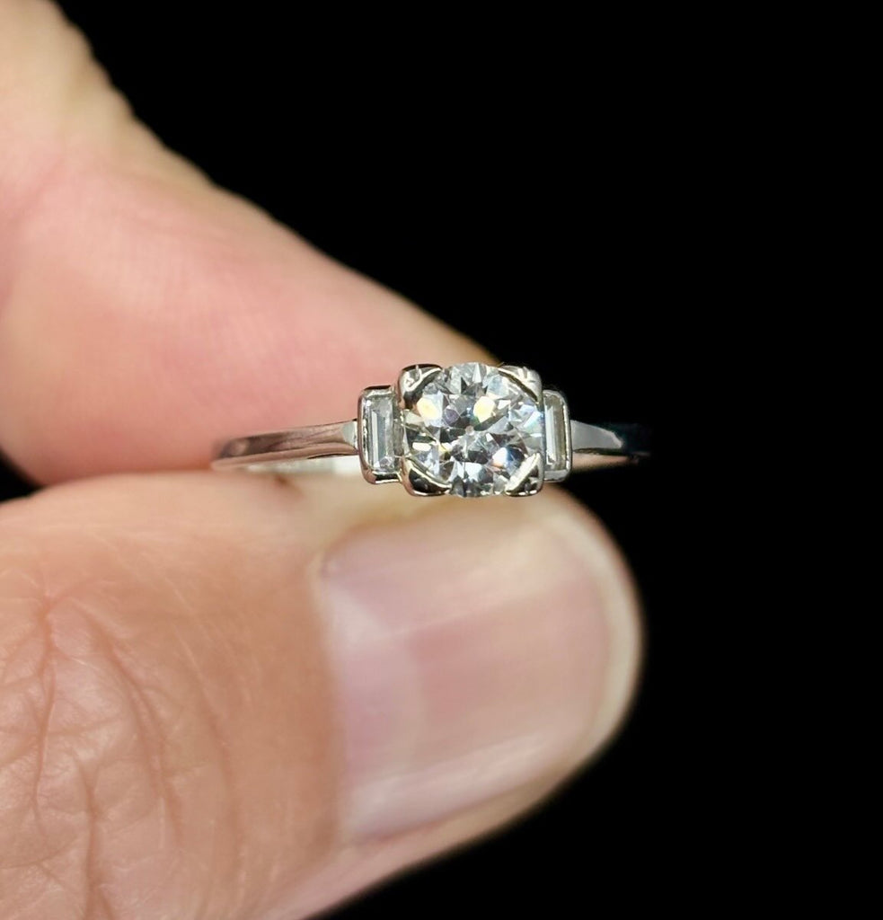 Antique 1920s Hardy Brothers platinum diamond engagement ring from Australia.