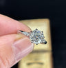 A close up of the spectacular antique 1920s old mine cut diamond up close featuring the 2.45ct diamond