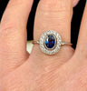 Antique Sapphire and Diamond Ring with Platinum Setting, Circa 1950s.