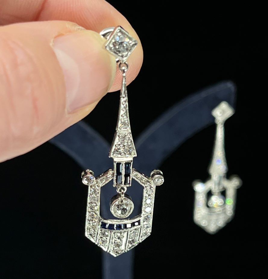 Art_Deco_Platinum_Diamond_Earrings