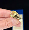 French Sterlé 20-carat yellow sapphire ring with gold band from the 1940s.