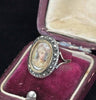 Antique portrait ring with a rock crystal centre and marcasite stones, illustrating the artistry of the Georgian era.