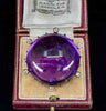 Amethyst brooch with diamond details, worn by Russian nobility in the 1890s.