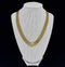 Exquisite antique Victorian 15ct gold necklace displayed on a stand, featuring a 46.5cm length, vintage jewelry.