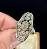 Unique vintage Art Deco diamond plaque ring, featuring a stunning openwork pattern.