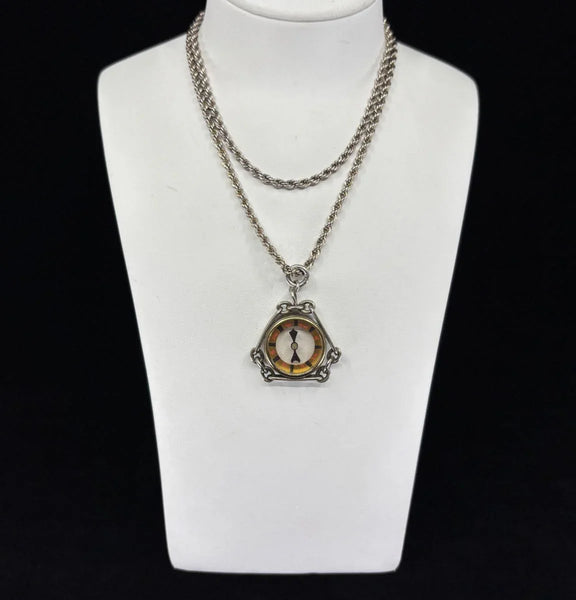 Stunning vintage compass fob pendant featuring bold cardinal directions, a perfect blend of historical charm and modern elegance for both men and women.