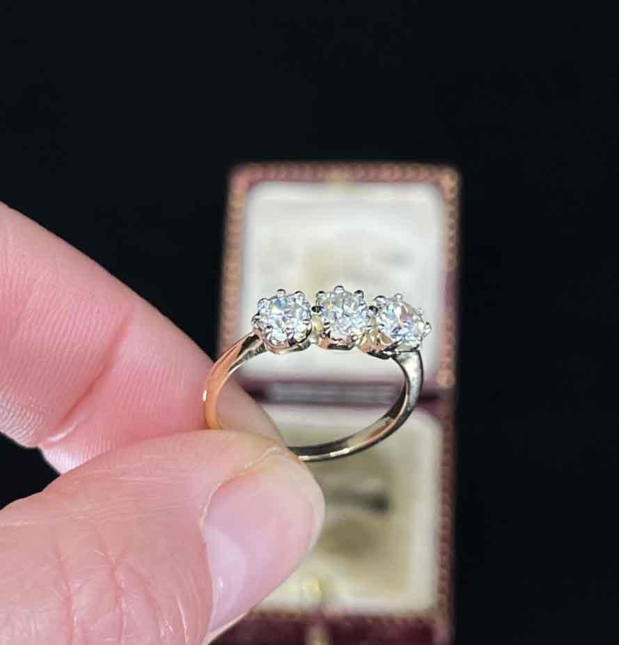 Vintage-Three-Stone-Diamond-Ring