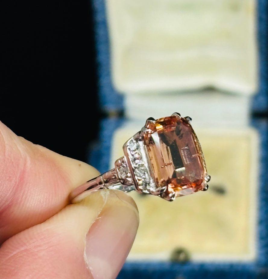 1914 Antique Pearl and Diamond Ring with 18ct Yellow Gold Setting