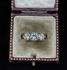 Anniversary gift diamond trilogy ring in 18ct yellow gold.