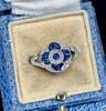 antique 1930s sapphire and diamond engagement ring.