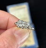 Antique Australian diamond ring with old-cut diamond shoulders.