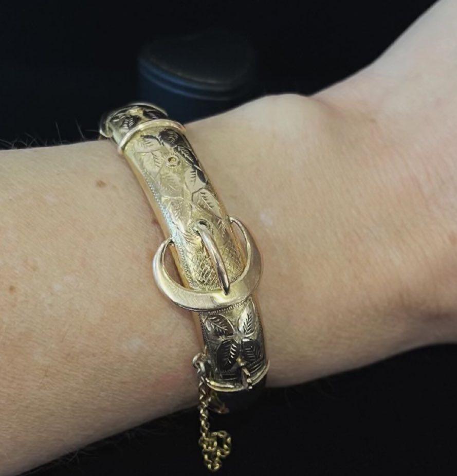 Antique_Australian_Rose_Gold_engraved_Belt_Buckle_Bangle