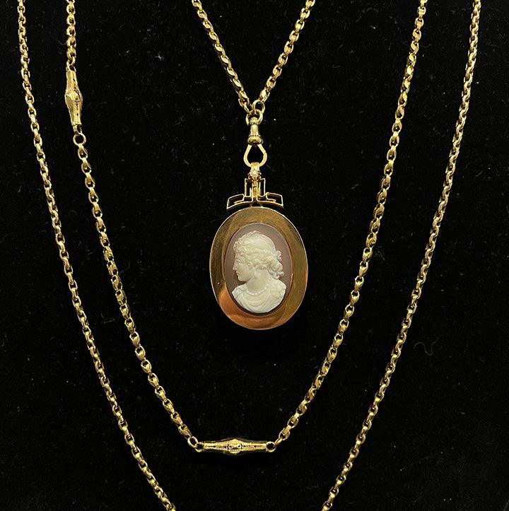 Antique Demi-Parure Sardonyx Pendant and Earrings - Irene Byrne & Co