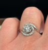 Antique diamond ring with VS2 clarity, I colour centre ~1.80ct, handmade setting in 18ct white gold — elegant antique engagement piece