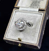 Antique engagement ring featuring a 1.80ct Old European cut diamond, VS2 clarity and I colour, handmade 18ct white gold setting, Art Deco crossover design