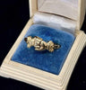Antique Georgian gold fede gimmel ring displayed in box highlighting rarity and craftsmanship