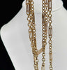 antique guard chain, 9ct yellow gold with rare link design and intact clasp — wearable antique for modern styling.