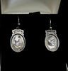 Antique Victorian earrings with hand-engraved chinoiserie designs in sterling silver.