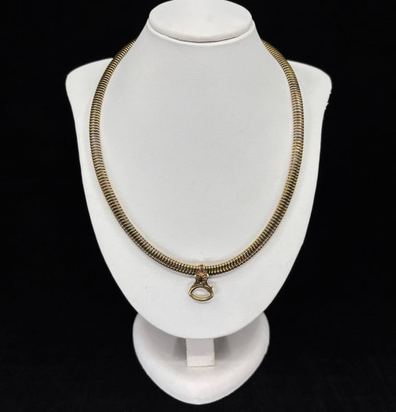 Antique Victorian 18ct gold neck collar with pendant slide ready for locket or fob.