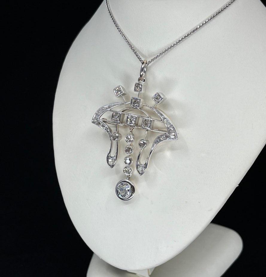 antique_Art_Nouveau_c.1900_3.35ct_Diamond_Pendant