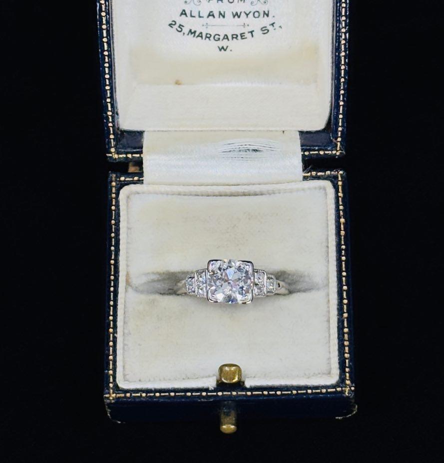 Art Deco diamond engagement ring emphasizing 1920s craftsmanship.