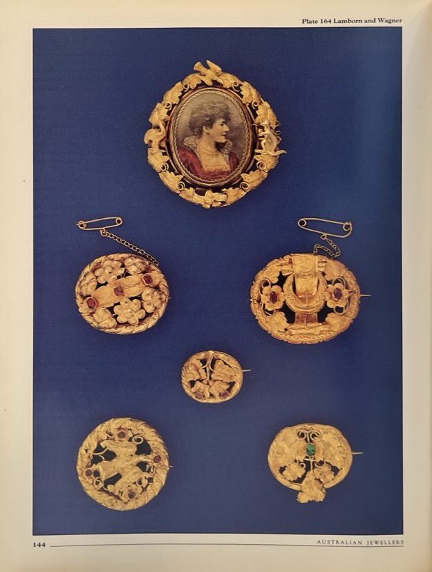 Plate 164 in Australian Jewellers Gold and Silversmiths Markers and Marks in hard cover by Cavill, Cocks and Grace displaying an image of the notable revolving 15ct gold locket.