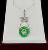 Belle Époque A‑type jadeite pendant featuring a 16mm jade pi disc with rose‑cut diamonds and natural pearls in platinum