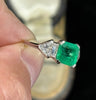 Birks of Canada signed Art Deco emerald and diamond ring circa 1930, original vintage platinum mounting.