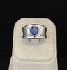 Contemporary White Gold Royal Blue Sapphire Ring - Irene Byrne & Co