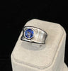 Contemporary White Gold Royal Blue Sapphire Ring - Irene Byrne & Co