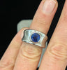 Contemporary White Gold Royal Blue Sapphire Ring - Irene Byrne & Co