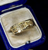 Early Victorian fede gimmel ring displayed in antique jewellery box
