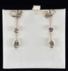 Edwardian aquamarine drop earrings with pearls in 9ct gold, antique jewelry circa 1910.