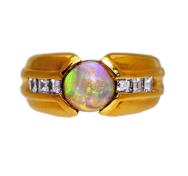 French gold opal ring