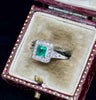 Handmade 1950s emerald cluster ring featuring exquisite craftsmanship.