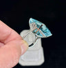 Impressive 50ct aquamarine gemstone mounted in handmade platinum setting