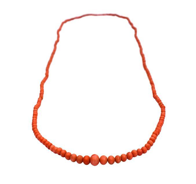 Victorian coral bead necklace