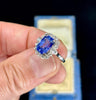 Luxury Ceylon sapphire and diamond ring perfect for engagement, featuring a vibrant blue gemstone.